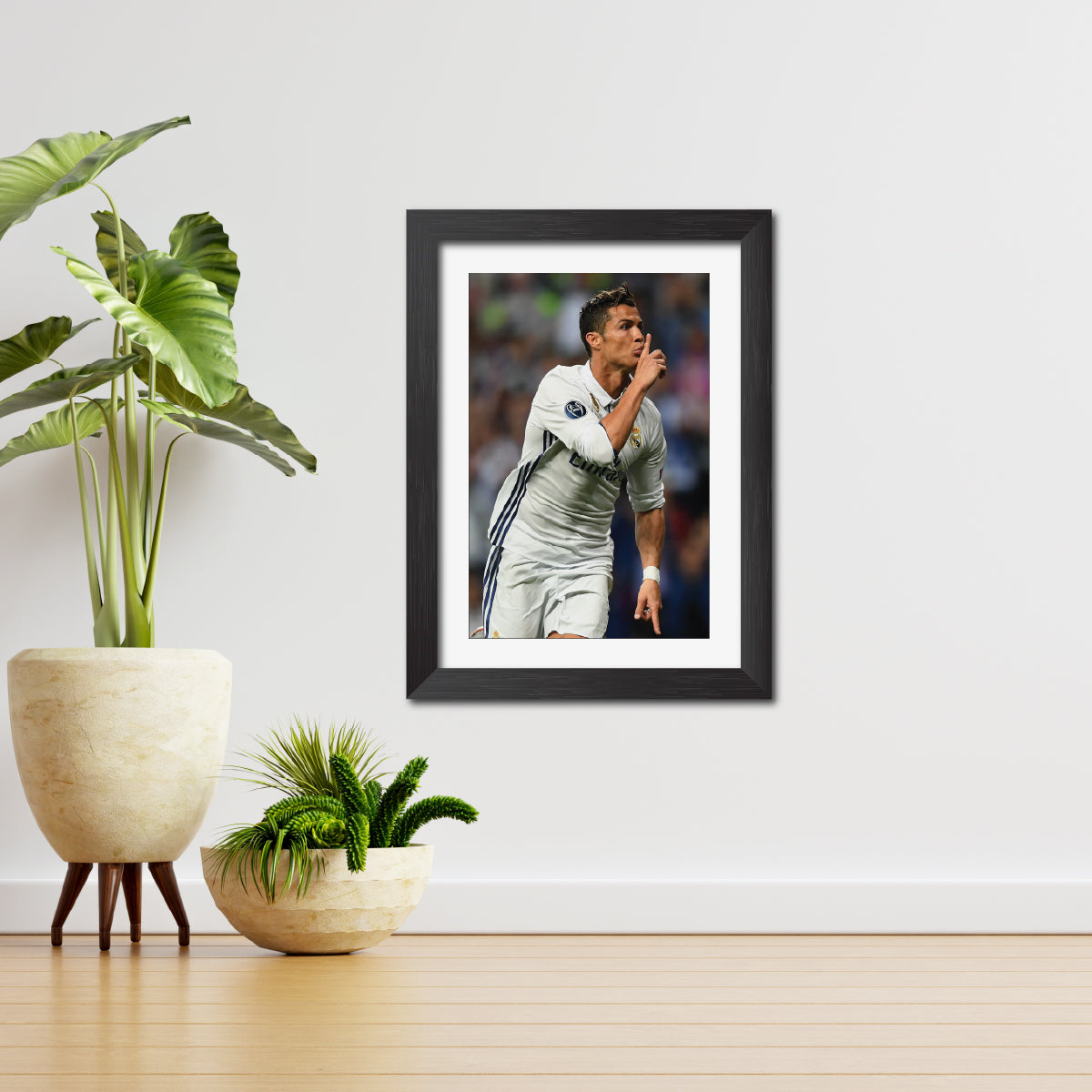 Cristiano Ronaldo Celebration Real Madrid Football Poster Framed Painting
