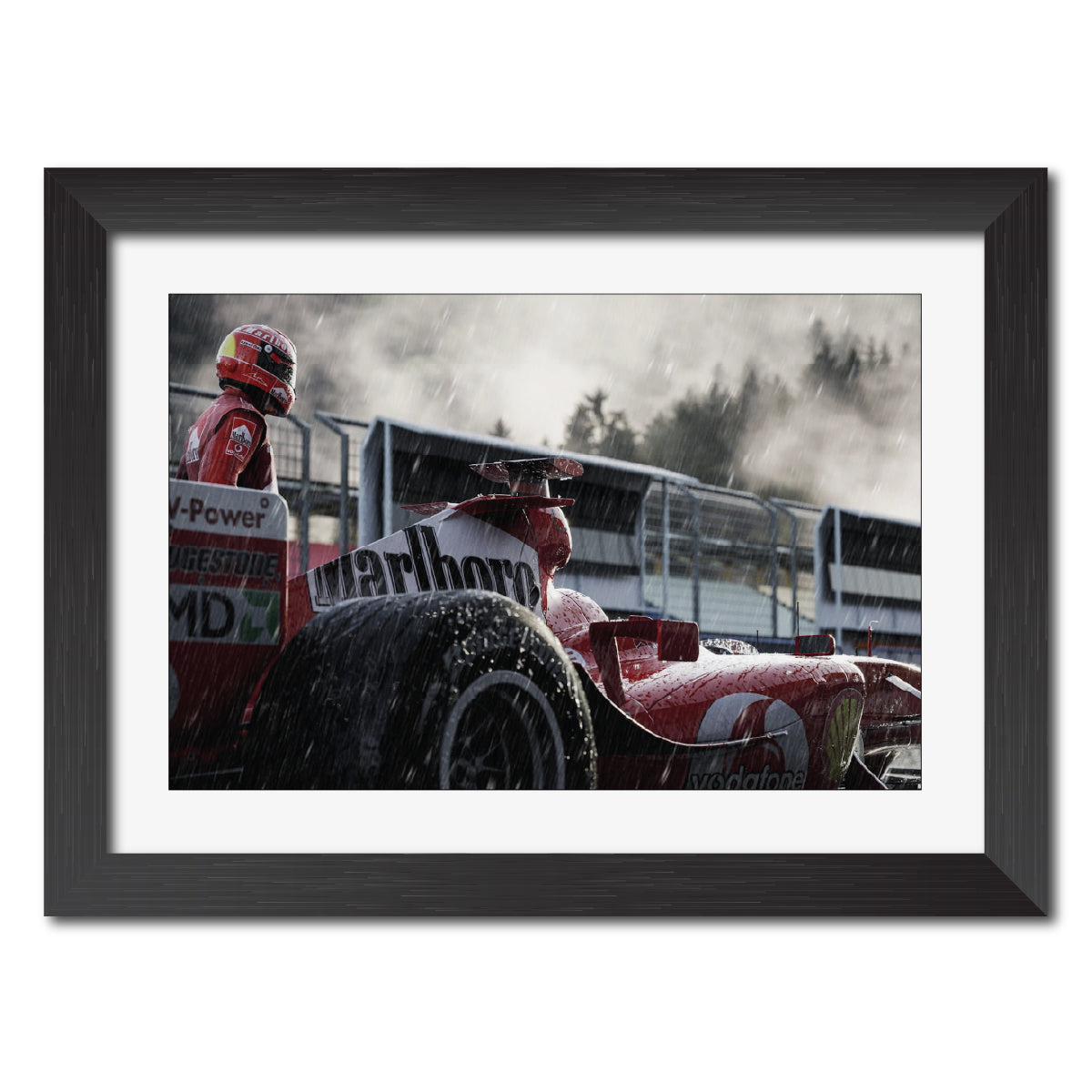 Michael Schumacher F1 Racing Poster Framed Painting