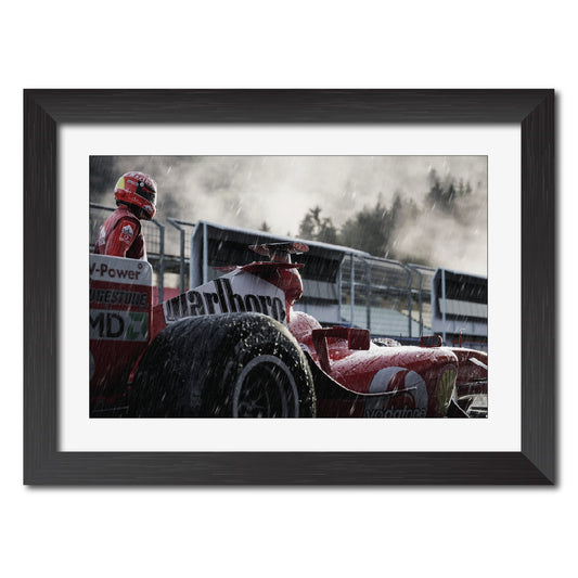 Michael Schumacher F1 Racing Poster Framed Painting
