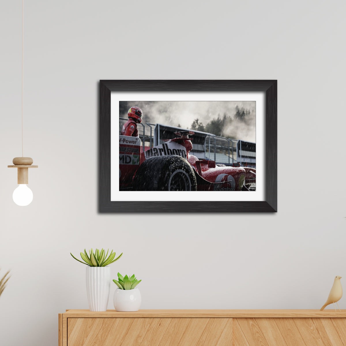 Michael Schumacher F1 Racing Poster Framed Painting