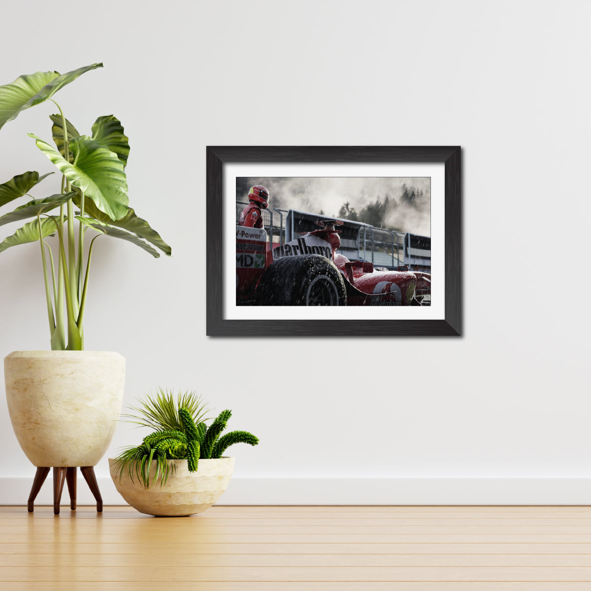 Michael Schumacher F1 Racing Poster Framed Painting