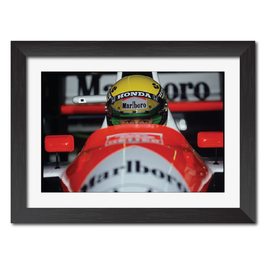 Ayrton Senna F1 Racing Poster Framed Painting