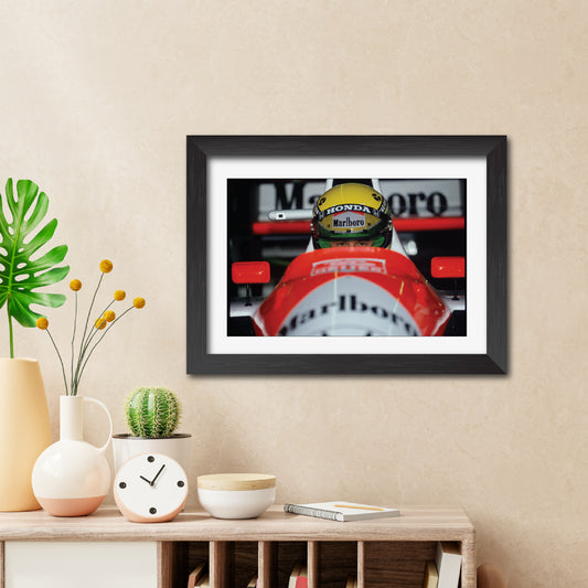 Ayrton Senna F1 Racing Poster Framed Painting