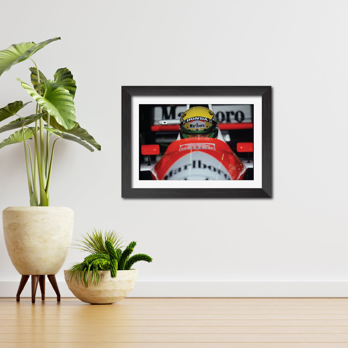 Ayrton Senna F1 Racing Poster Framed Painting