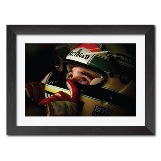 Ayrton Senna F1 Racing Poster Framed Painting