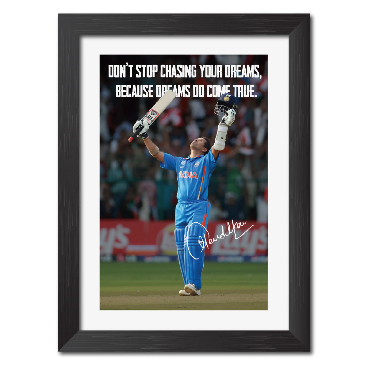 Sachin Tendulkar India Cricket Team Poster Framed Painting