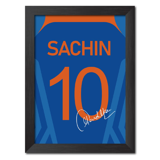 Sachin Tendulkar 2011 Worldcup Jersey Print Poster Framed Painting