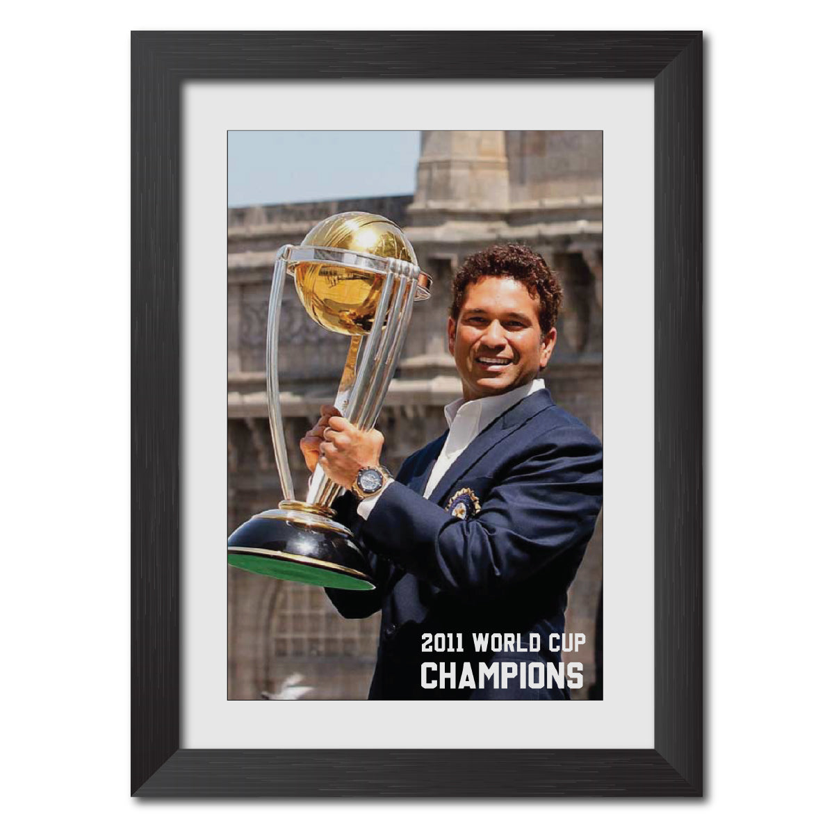 Sachin Tendulkar 2011 Worldcup Celebration Poster Framed Painting