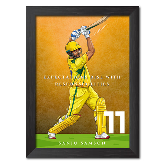 Sanju Samson Chennai T20 Cricket Team Poster Framed Painting