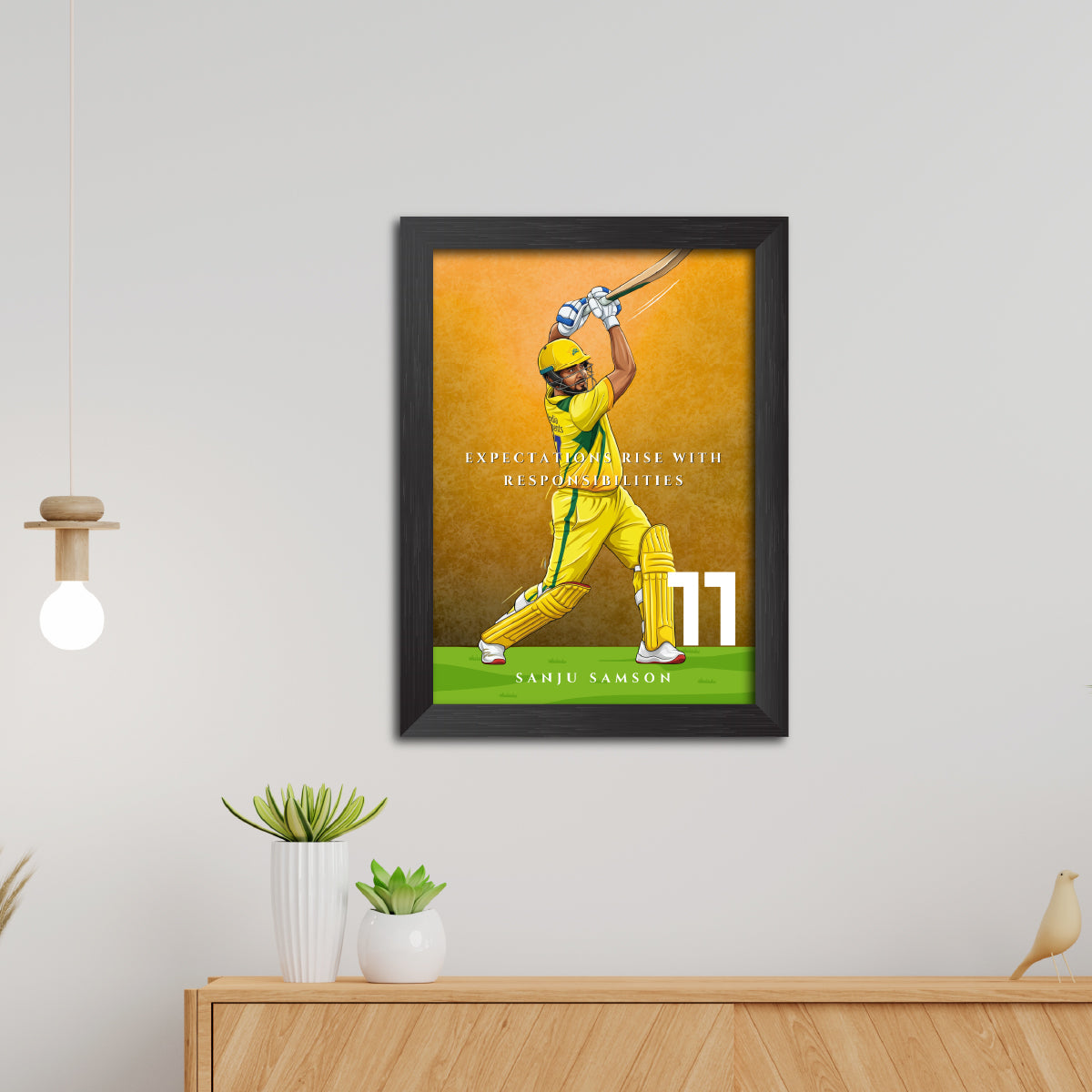 Sanju Samson Chennai T20 Cricket Team Poster Framed Painting