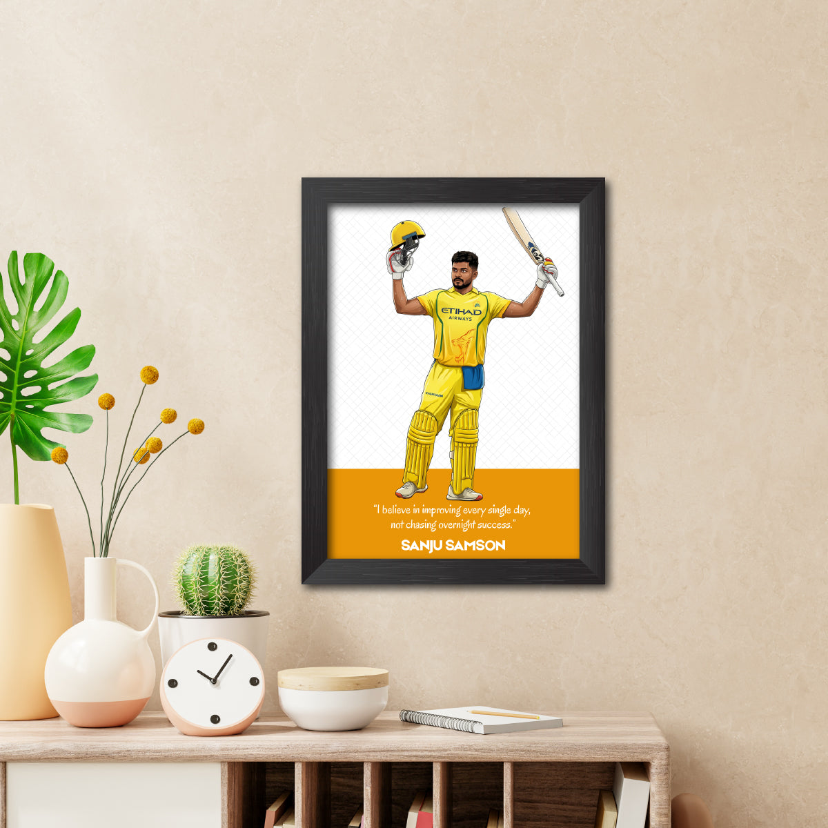 Sanju Samson Chennai T20 Cricket Team Poster Framed Painting