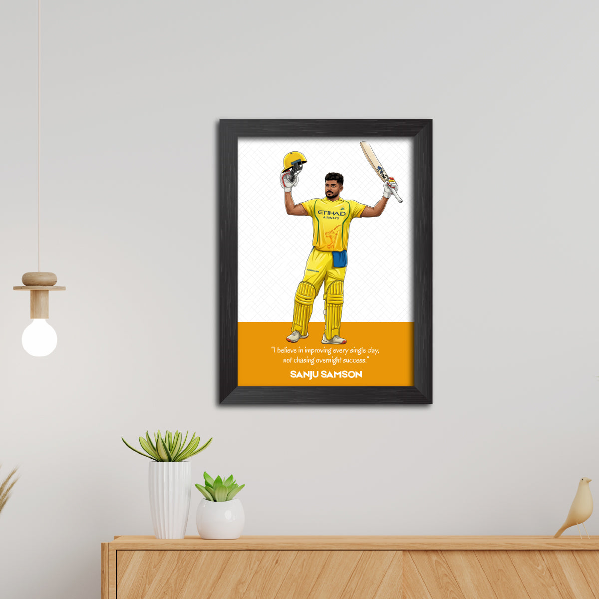 Sanju Samson Chennai T20 Cricket Team Poster Framed Painting