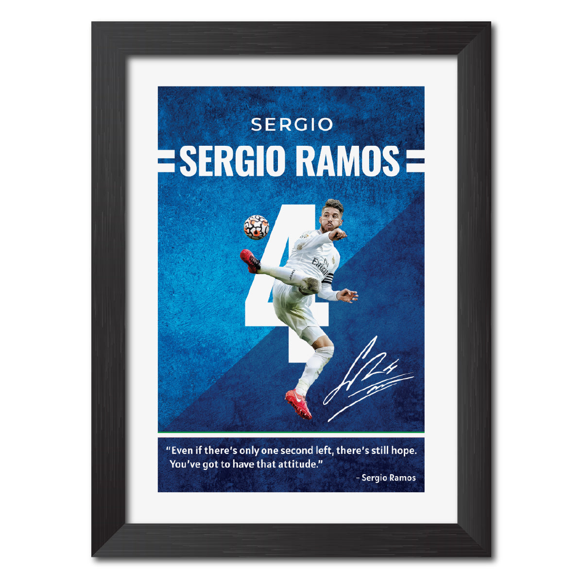 Sergio Ramos Quotes Real Madrid Football Poster Framed Painting