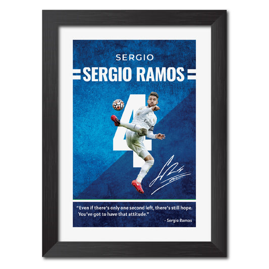 Sergio Ramos Quotes Real Madrid Football Poster Framed Painting