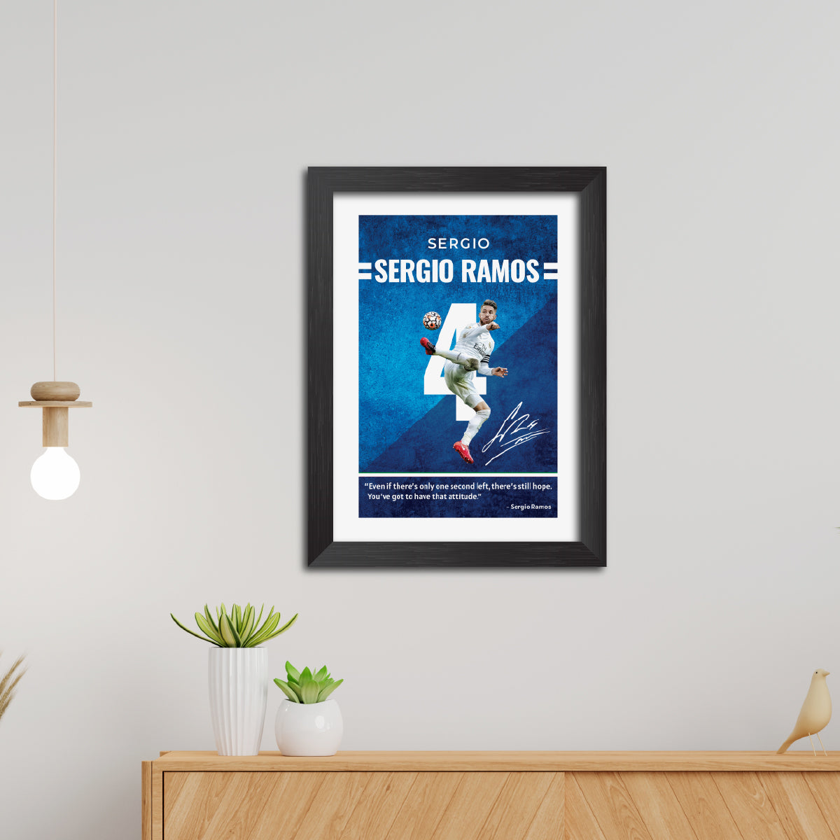 Sergio Ramos Quotes Real Madrid Football Poster Framed Painting
