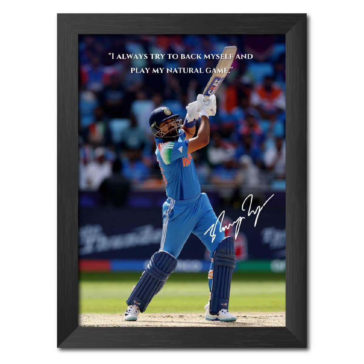 Shreyas Iyer Quotes India Cricket Team Poster Framed Painting