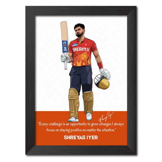 Shreyas Iyer T20 Cricket Team Poster Framed Painting