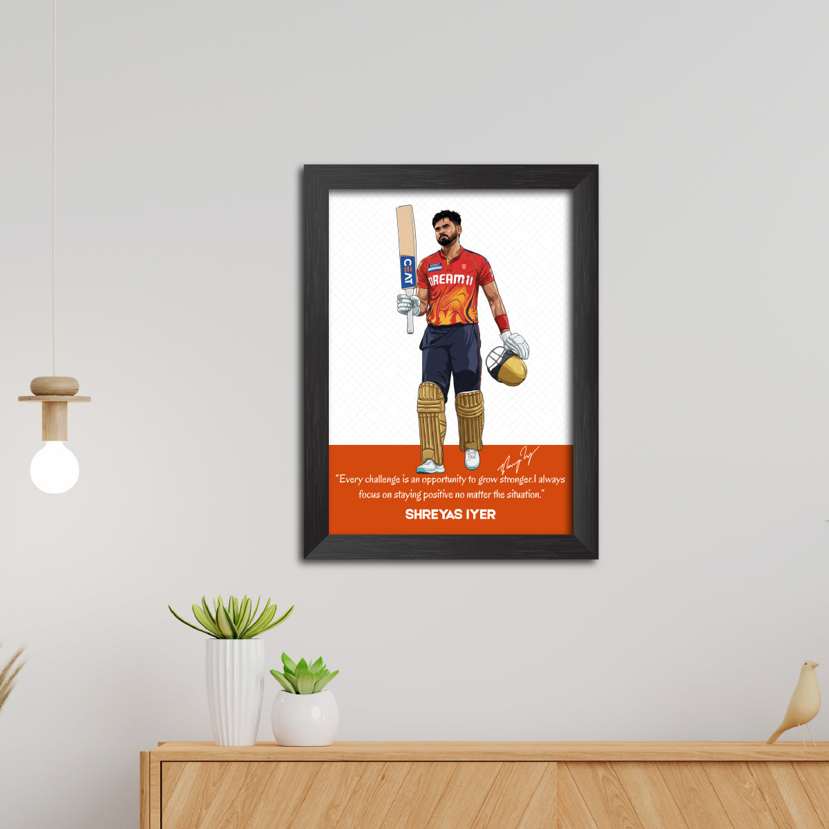 Shreyas Iyer T20 Cricket Team Poster Framed Painting