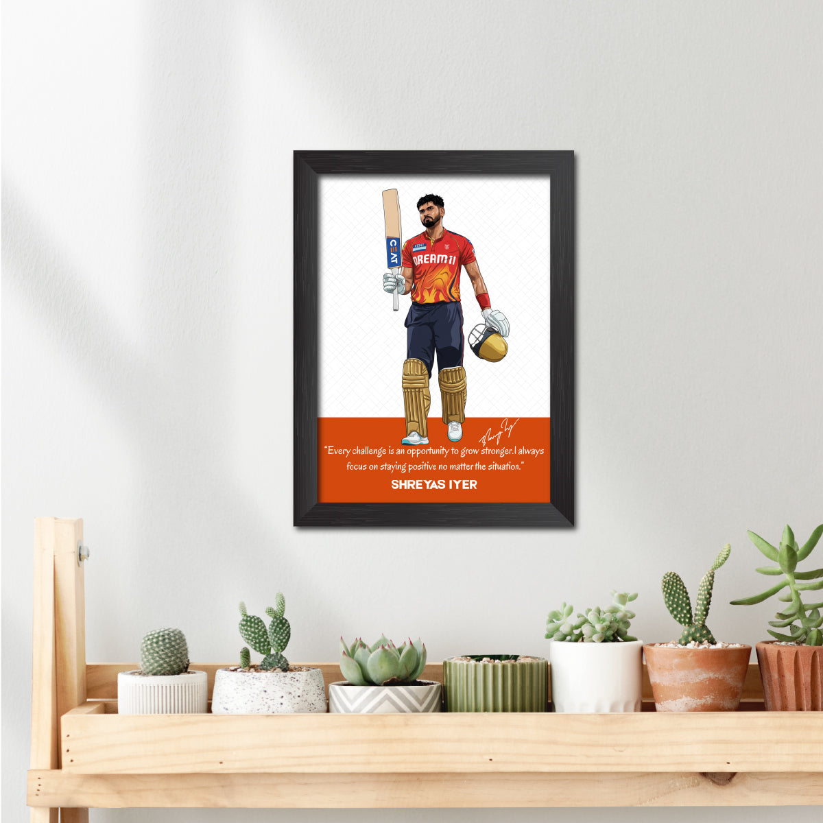 Shreyas Iyer T20 Cricket Team Poster Framed Painting