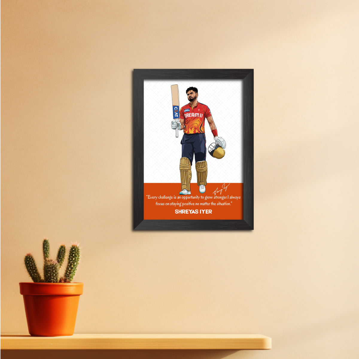 Shreyas Iyer T20 Cricket Team Poster Framed Painting