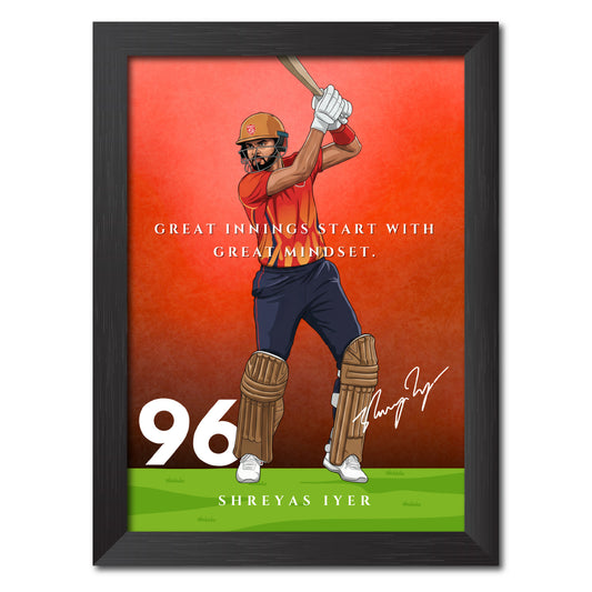 Shreyas Iyer T20 Cricket Team Poster Framed Painting