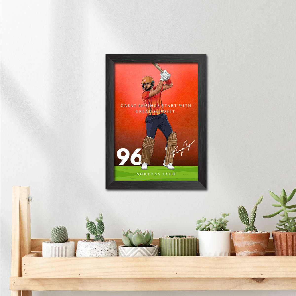 Shreyas Iyer T20 Cricket Team Poster Framed Painting