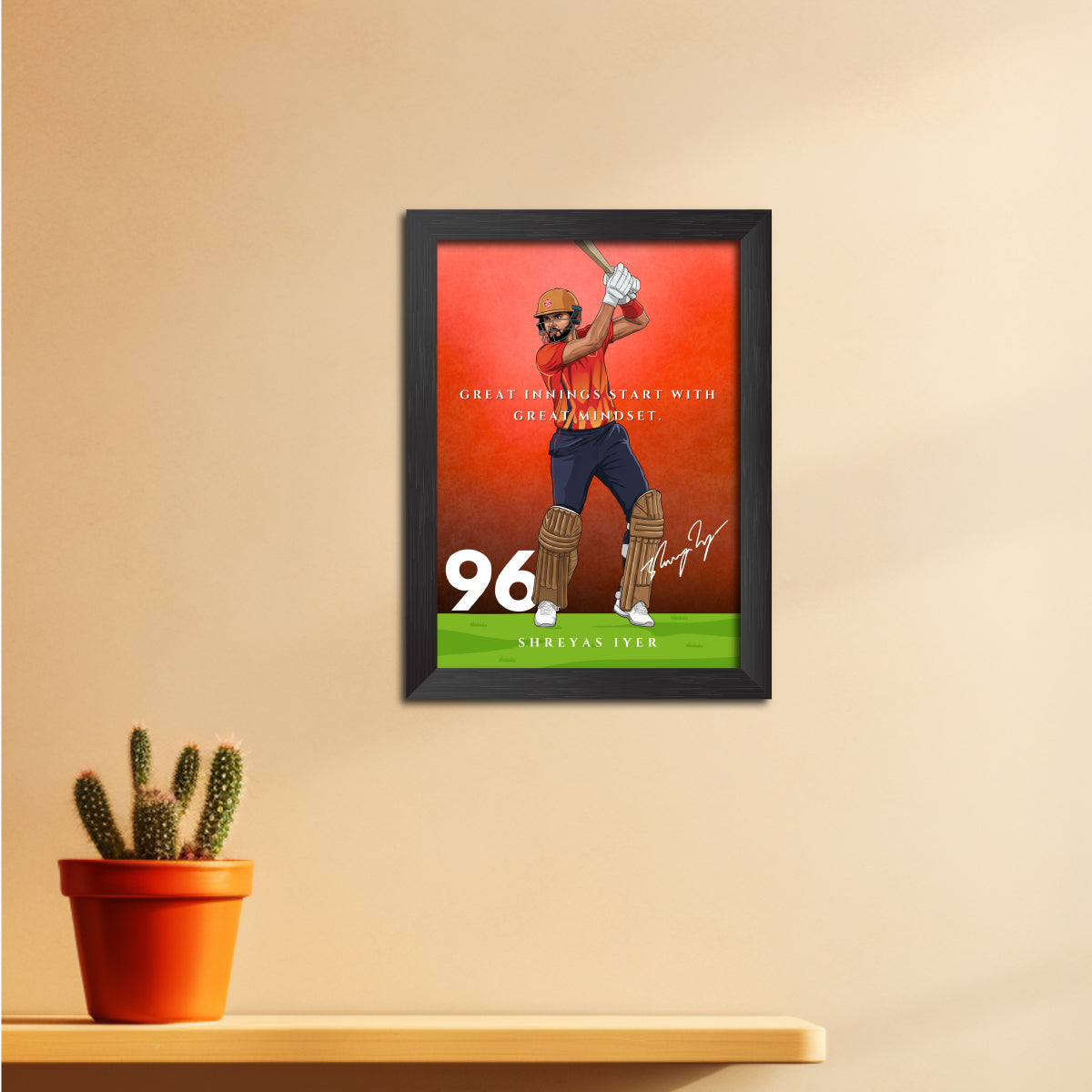 Shreyas Iyer T20 Cricket Team Poster Framed Painting