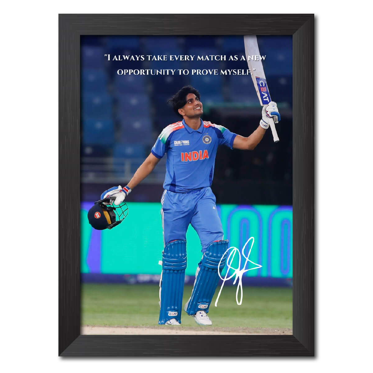 Shubhman Gill Quotes India Cricket Team Poster Framed Painting