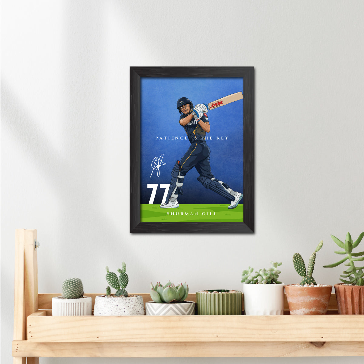 Shubhman Gill Gujrat T20 Cricket Team Poster Framed Painting