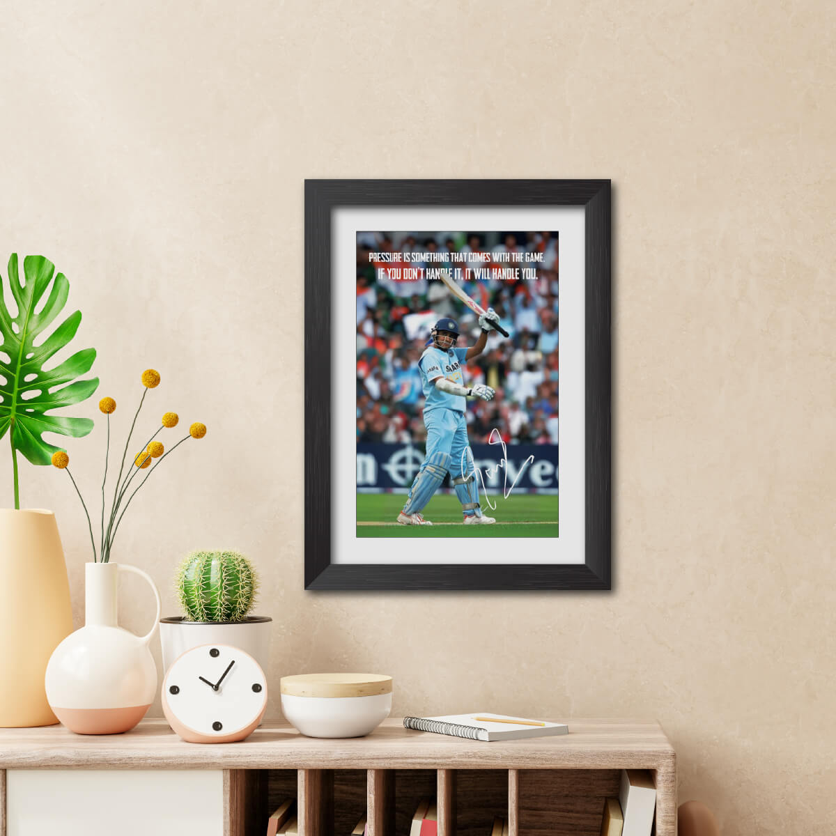Sourav Ganguli Quotes India Cricket Team Poster Framed Painting
