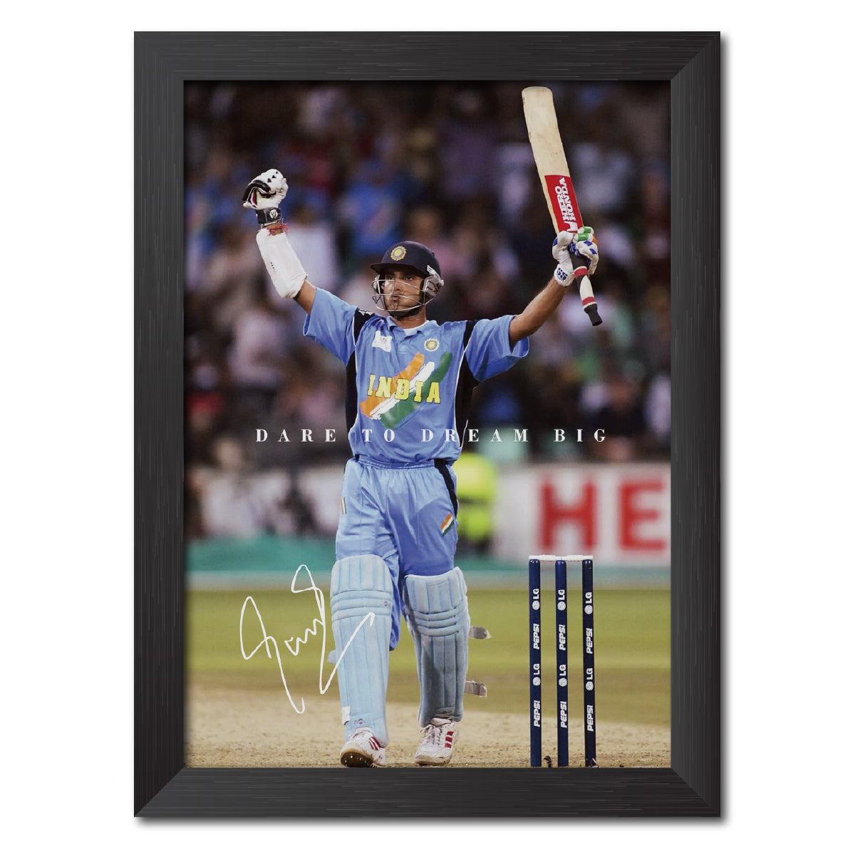 Sourav Ganguli Quotes India Cricket Team Poster Framed Painting
