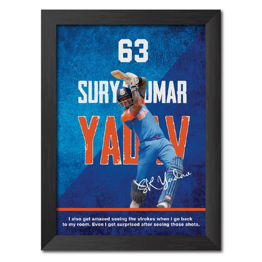 Suryakumar Yadav India Cricket Team Poster Framed Painting