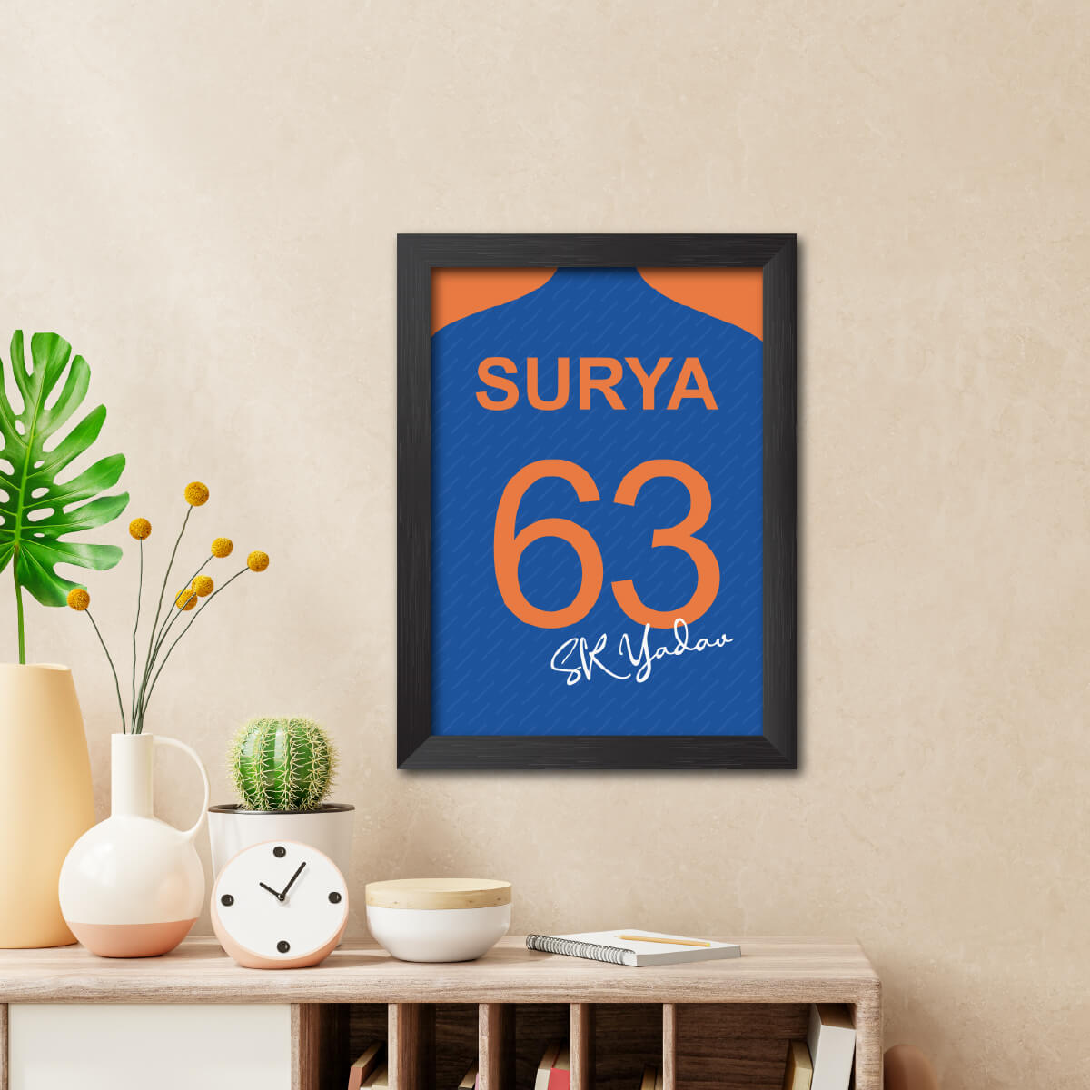 Suryakumar Yadav T20 Worldcup Jersey Poster Framed Painting