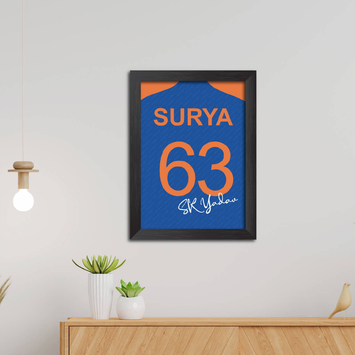 Suryakumar Yadav T20 Worldcup Jersey Poster Framed Painting