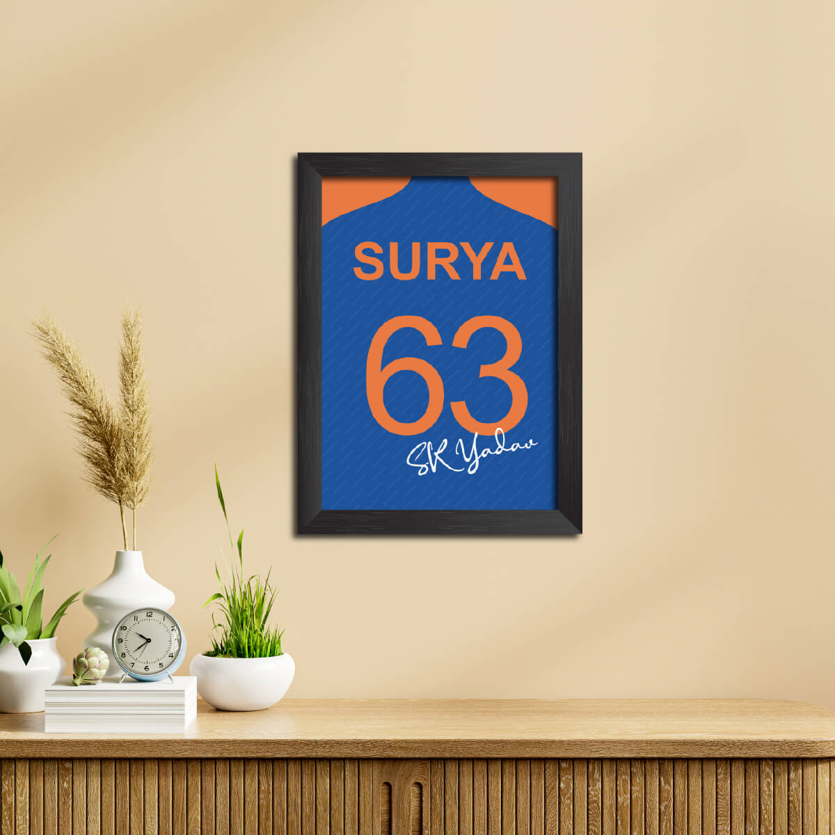 Suryakumar Yadav T20 Worldcup Jersey Poster Framed Painting