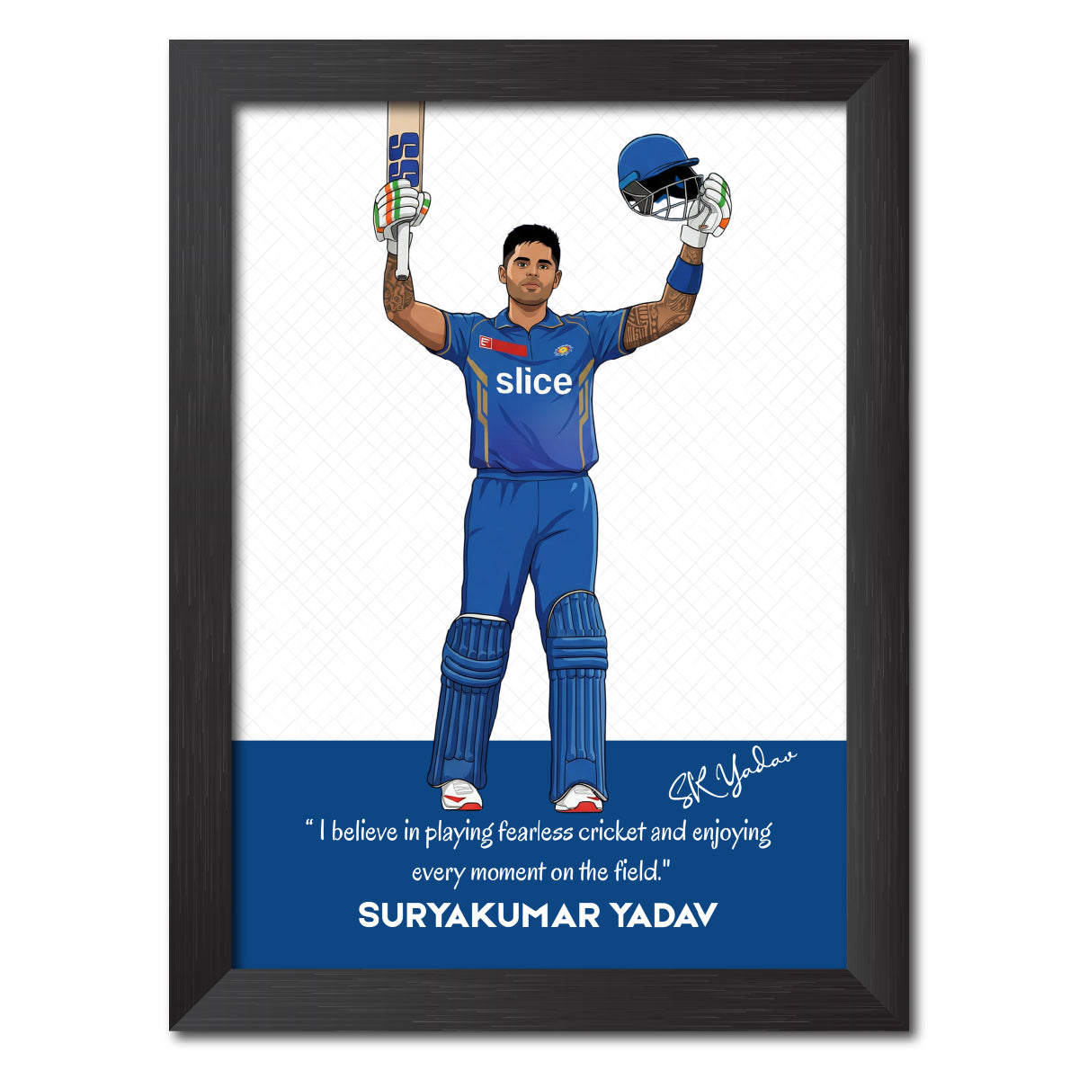 Suryakumar Yadav Mumbai T20 Cricket Team Poster Framed Painting