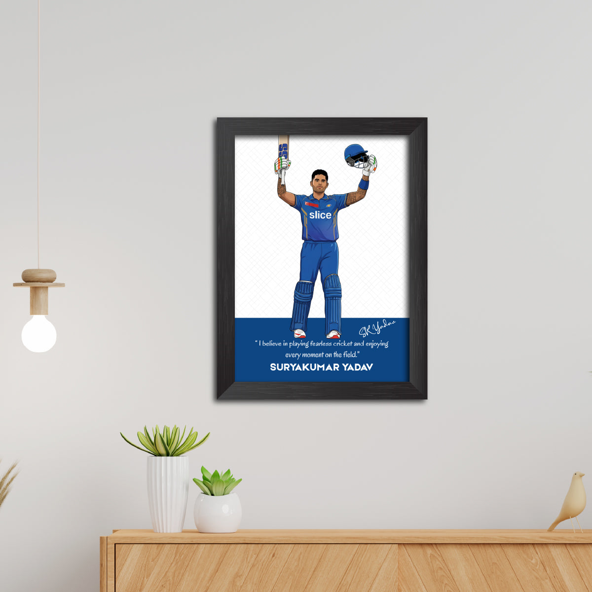 Suryakumar Yadav Mumbai T20 Cricket Team Poster Framed Painting