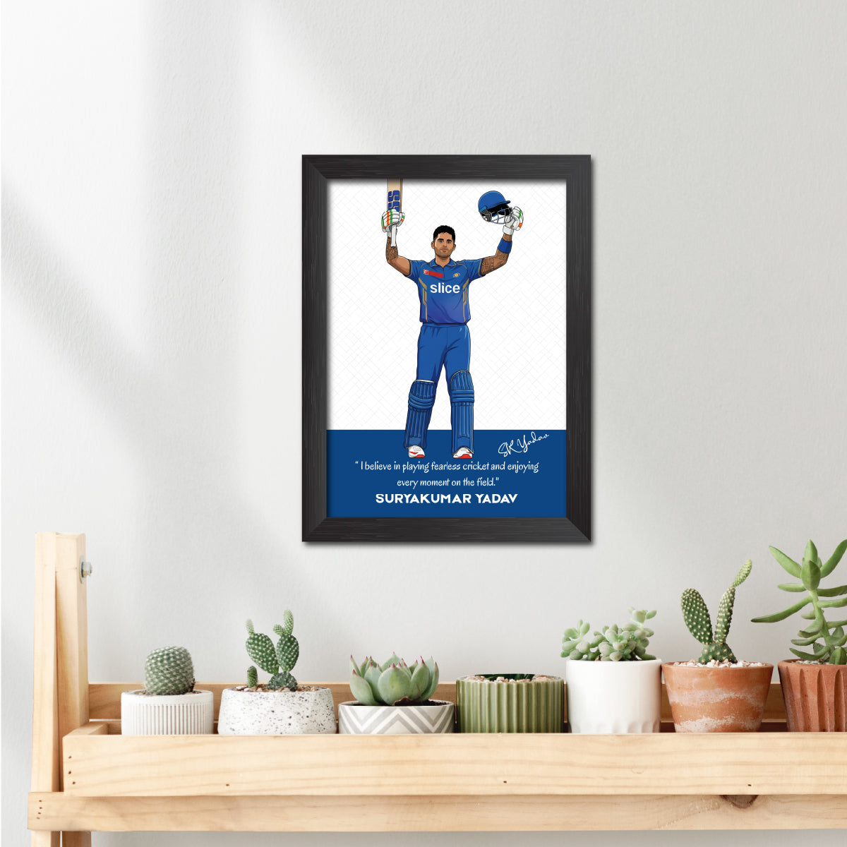 Suryakumar Yadav Mumbai T20 Cricket Team Poster Framed Painting