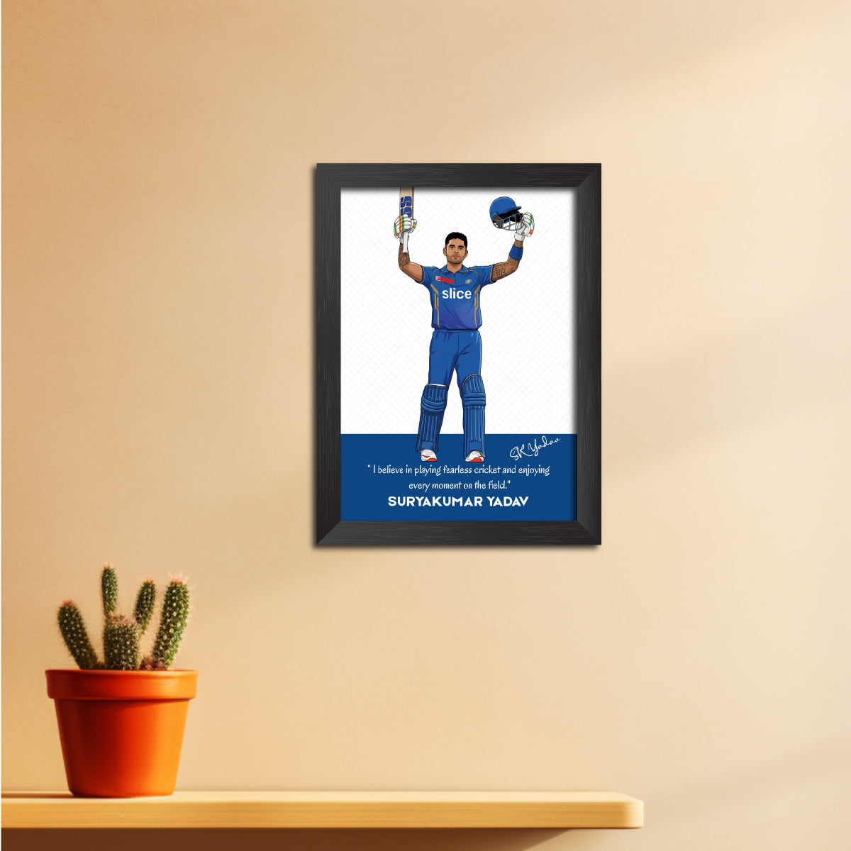 Suryakumar Yadav Mumbai T20 Cricket Team Poster Framed Painting