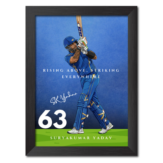 Suryakumar Yadav Mumbai T20 Cricket Team Poster Framed Painting