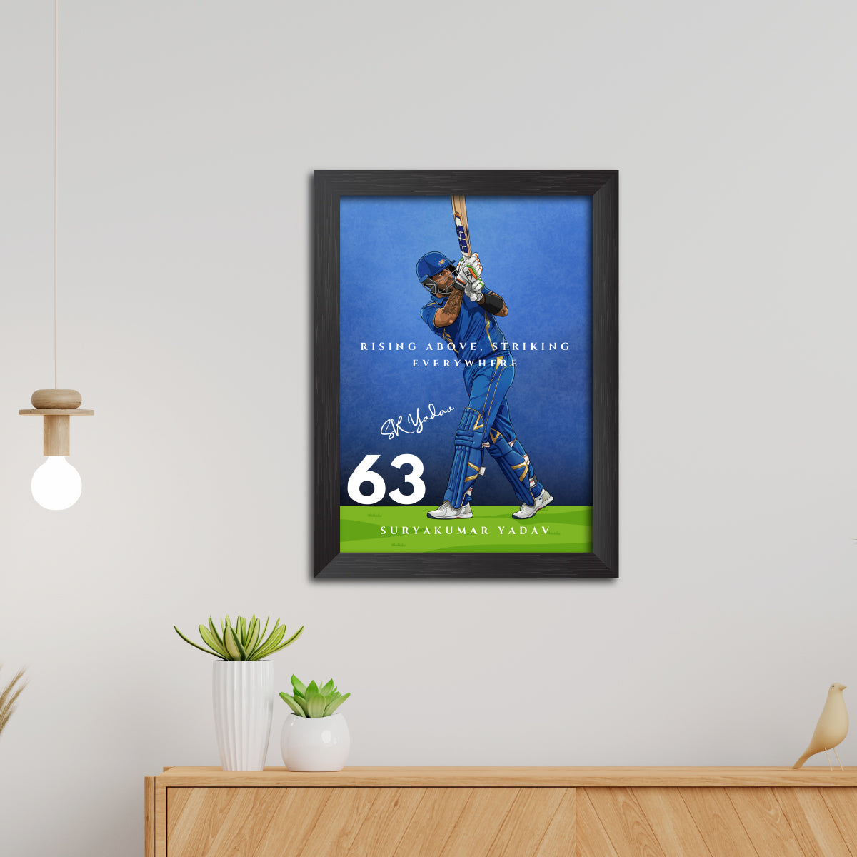 Suryakumar Yadav Mumbai T20 Cricket Team Poster Framed Painting