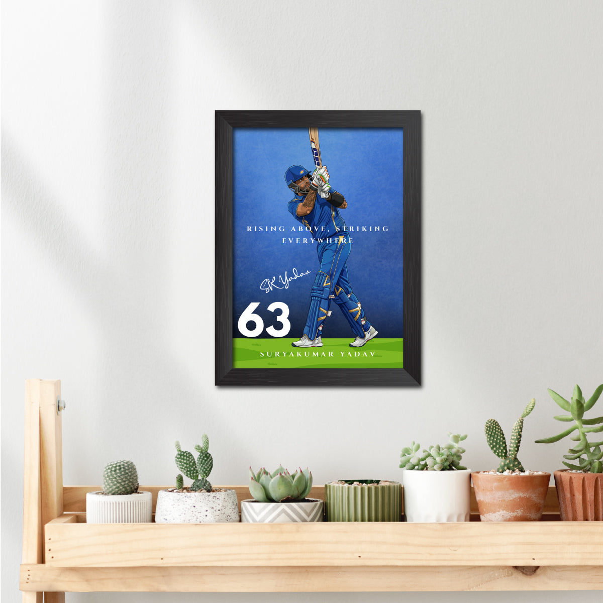 Suryakumar Yadav Mumbai T20 Cricket Team Poster Framed Painting