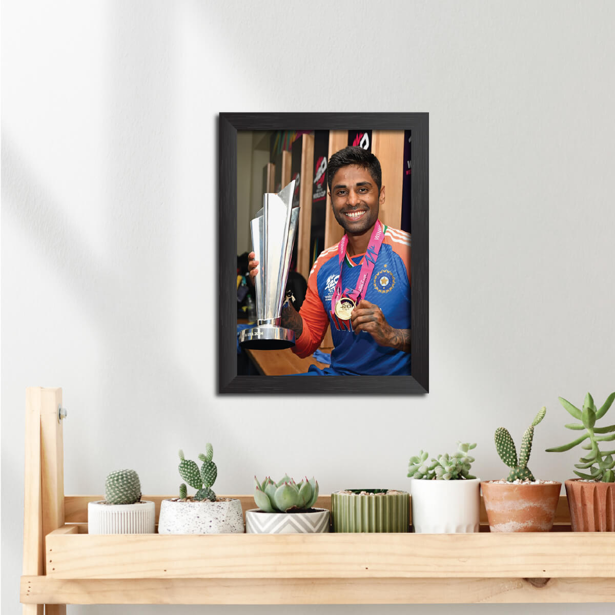 Suryakumar Yadav T20 Worldcup India Cricket Team Poster Framed Painting