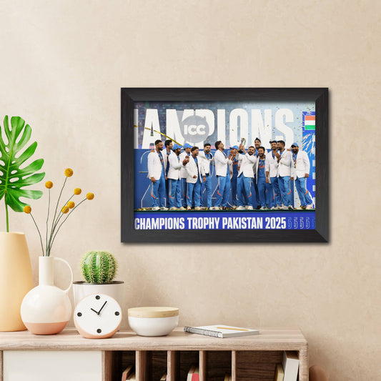 India Champions Trophy Celebration Poster Framed Painting