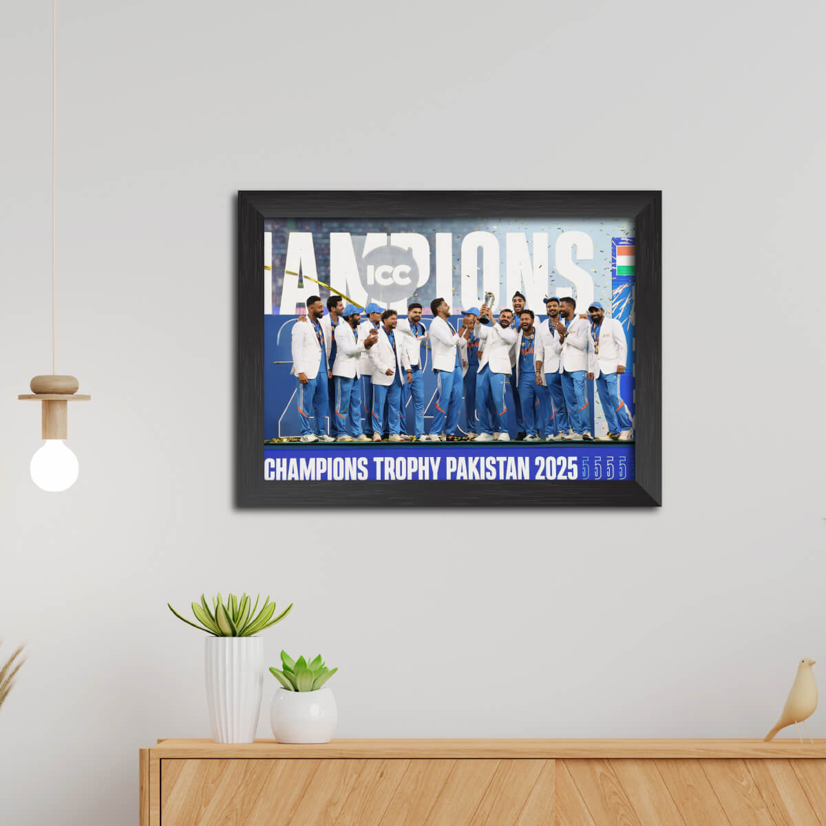 India Champions Trophy Celebration Poster Framed Painting