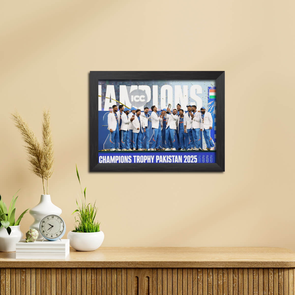 India Champions Trophy Celebration Poster Framed Painting