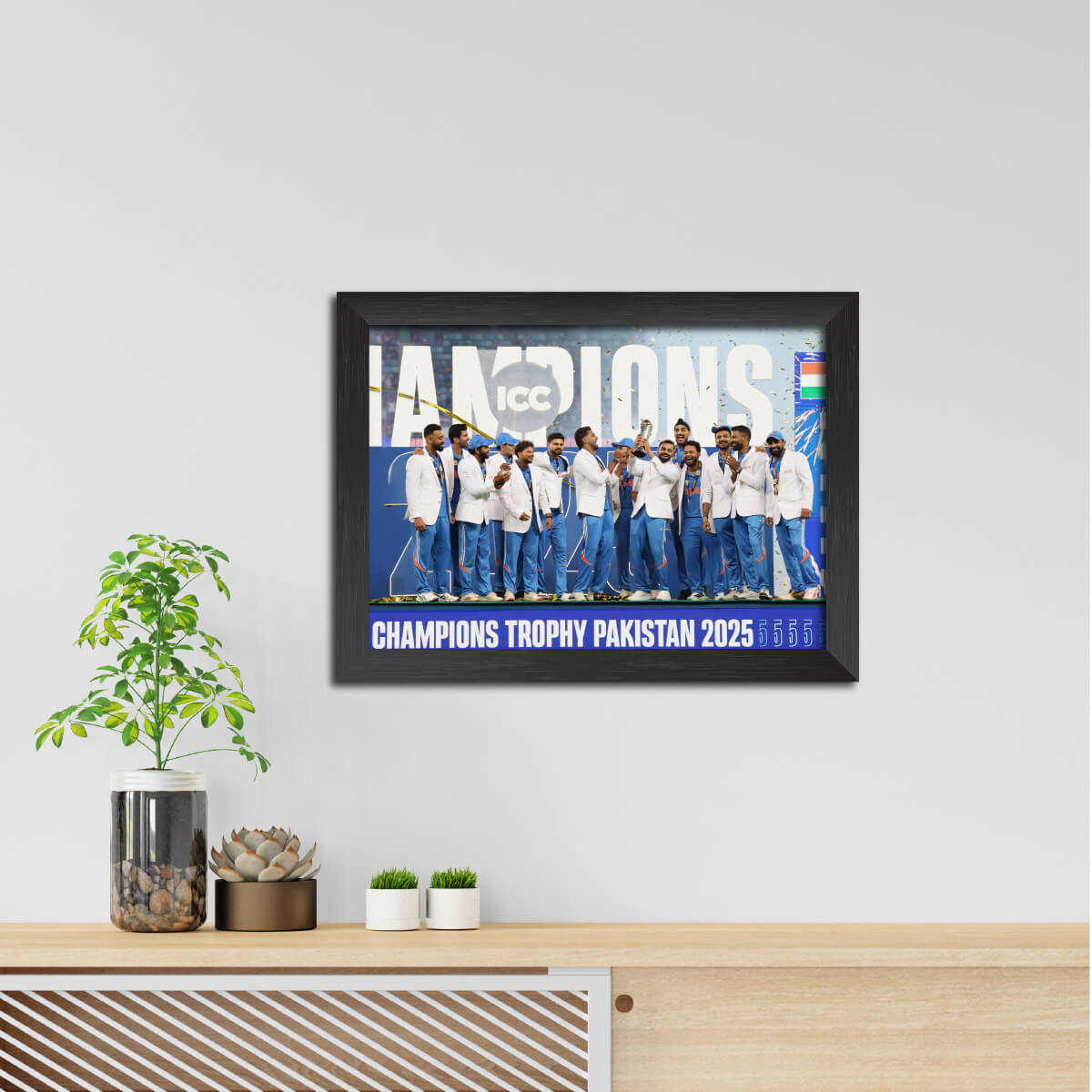 India Champions Trophy Celebration Poster Framed Painting