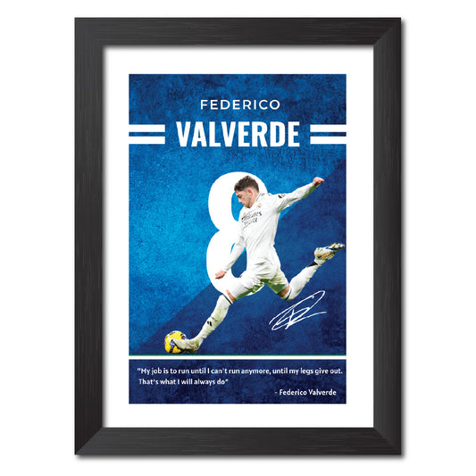 Fede Valverde Quotes Real Madrid Football Poster Framed Painting