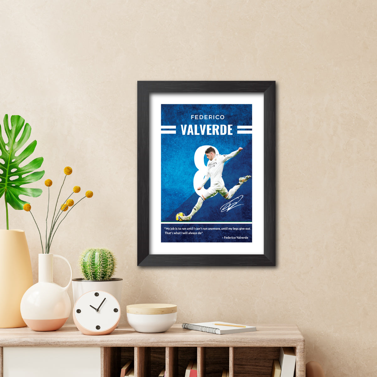 Fede Valverde Quotes Real Madrid Football Poster Framed Painting