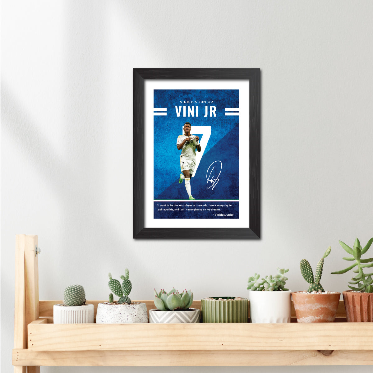 Vinicius Jr Quotes Real Madrid Football Poster Framed Painting